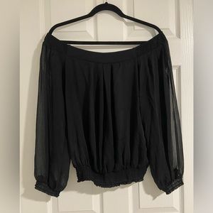 Black sheer off the shoulder blouse